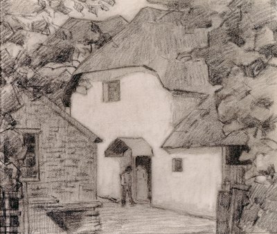 Der Anrufer an der Mühle, 1918-19 von Robert Polhill Bevan